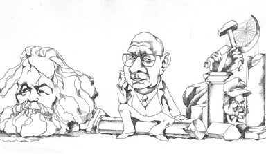 Illustration de l'article de Jacques Julliard. "La Fusée Castoriadis" paru dans Le Nouvel Observateur du 26 janvier 1976